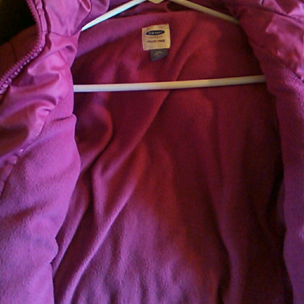 Old Navy pink puffer hooded coat#soft - Picture 3 of 4